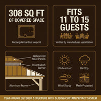 14 Ft. X 22 Ft. Double Galvanized Steel Roof Aluminum Wood-Looking Frame Outdoor Patio Hardtop Gazeb — Results & Stats